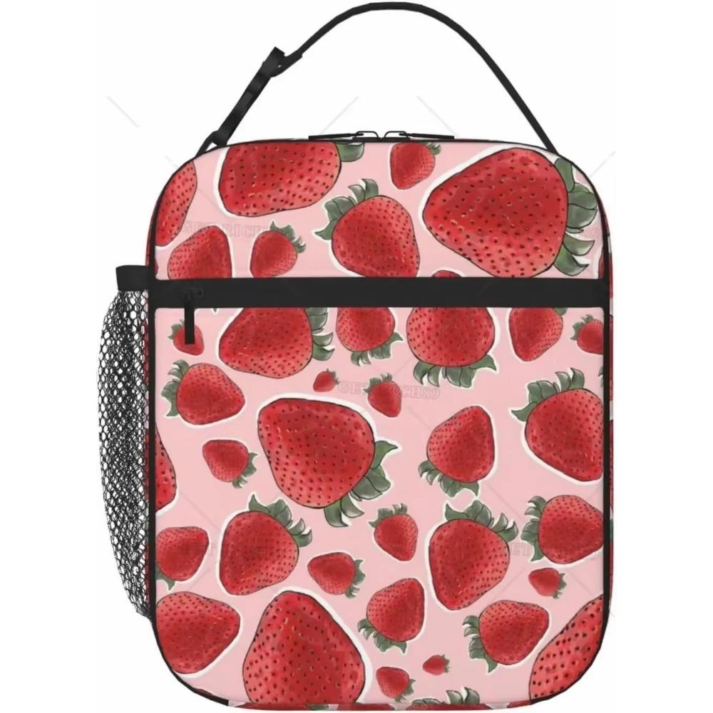 Красный ланч-бокс, термосумка, многоразовая, с застежкой-молнией, для работы, путешествий, пикника