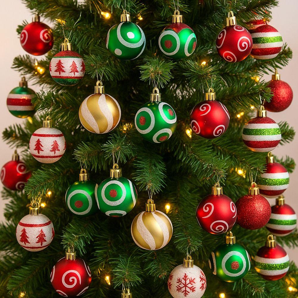 Shatterproof Painted Christmas Ball 4/6cm Xmas Tree Decoration  Merry Christmas Tree Decor