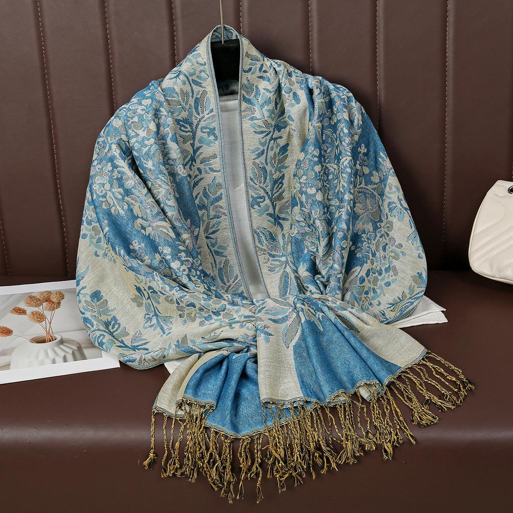 New Sunflower Tassel Long Scarf Fashionable Printed Ethnic Style Embroidered Scarf Versatile Shawl Headscarf