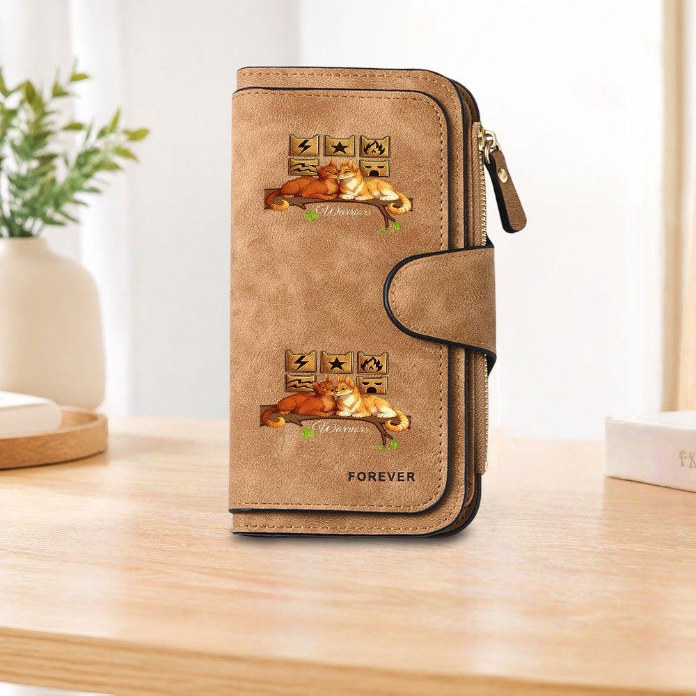 Cat Warrior Theme Long Zipper Wallet Large Capacity Card Holder Unisex Clutch Bag Fashionable Zipper Coin Purse Suitable For Daily Use Perfect