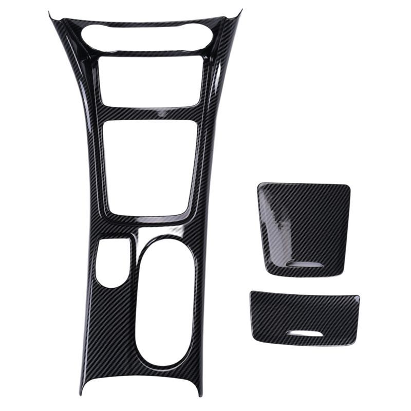 AA92-Car Center Console Water Cup Holder Panel Trim For Mercedes GLA CLA A Class W176 2013-2018 LHD ABS Carbon Fiber