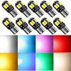Светодиодная лампа для автомобиля T10 W5W LED Canbus без ошибок Сверхъяркий свет для салона автомобиля SMD Автолампа Белый Янтарный Красный Лампа для чтения Купольная лампа