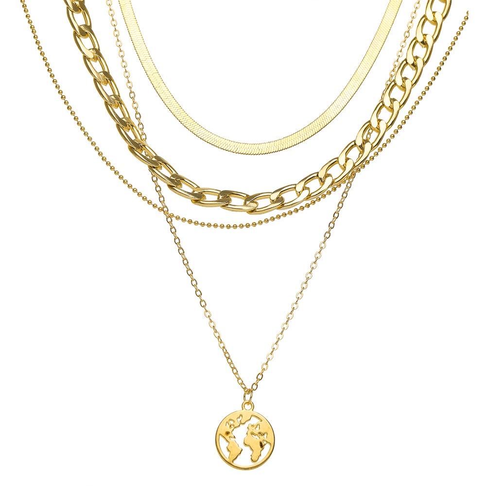 iF ME Модное многослойное золотое ожерелье, кулон с замком и бабочкой, змеей, цепочка, колье, женские ювелирные аксессуары