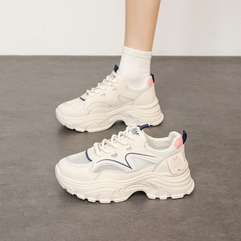 CRLAYDK 2024 Summer Women's Platform Chunky Sneakers Fashion Wedge Casual Mesh Breathable Running Shopping Sports Tennis