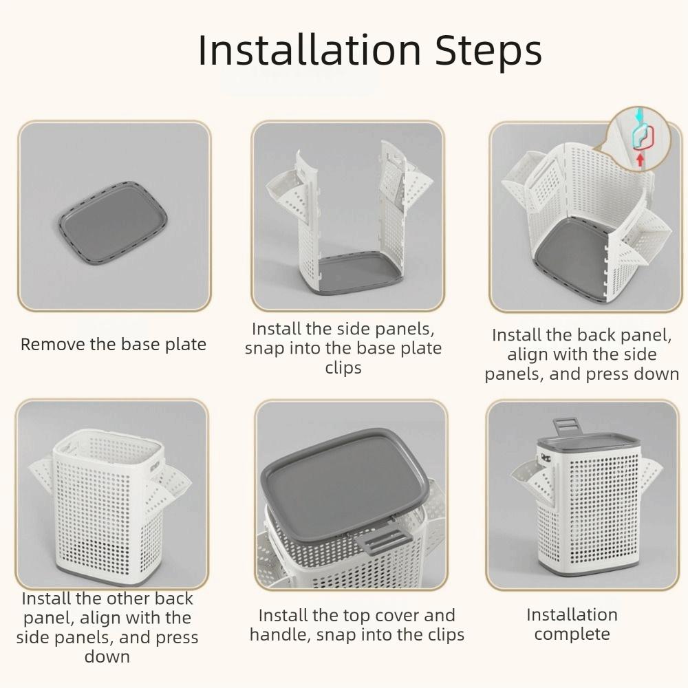Пластиковая складная корзина для грязного белья Пылезащитная корзина на колесиках для стирки Квартира
