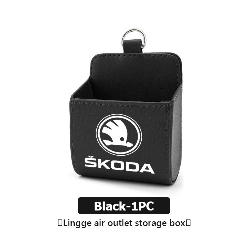 zbfwl3 For Skoda Car Interior Air Vent Storage Box Mini Phone Waste Storage Case Fabia Kamiq Superb Scala Enyaq-iV MK3 VisionS Yeti