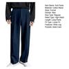 Men Suit Pants High Waist Button Zipper Fly Straight Wide Leg Long Pants with Pockets Solid Color Casual Trousers Daily Wear
