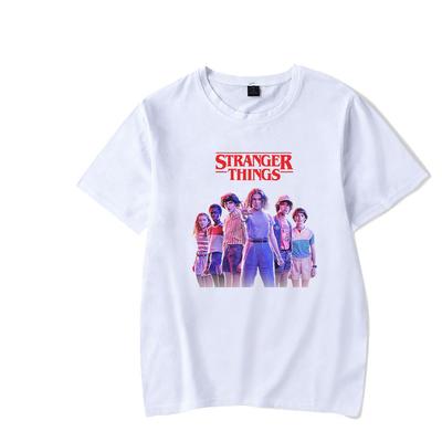 Stranger Things Лето Женская Мужская Свободная Спортивная Футболка с Коротким Рукавом Модная Удобная Мягкая Дышащая Хлопковая Футболка