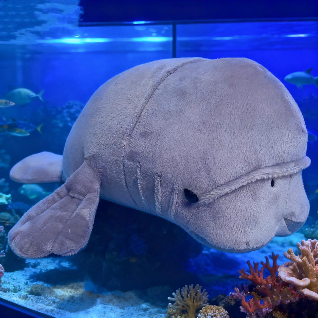 34Cm50Cm Kawai Morgan The Manatee Plush Toy Gentle Ocean Creature Gift Kidsmarine Life Lovers Huggable Manatee Christmas Gift