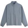 Minimalist Gel Letter Zip-Up Stand Collar Loose Casual Jacket Men Jacket Gray Blue 40LM5075FA