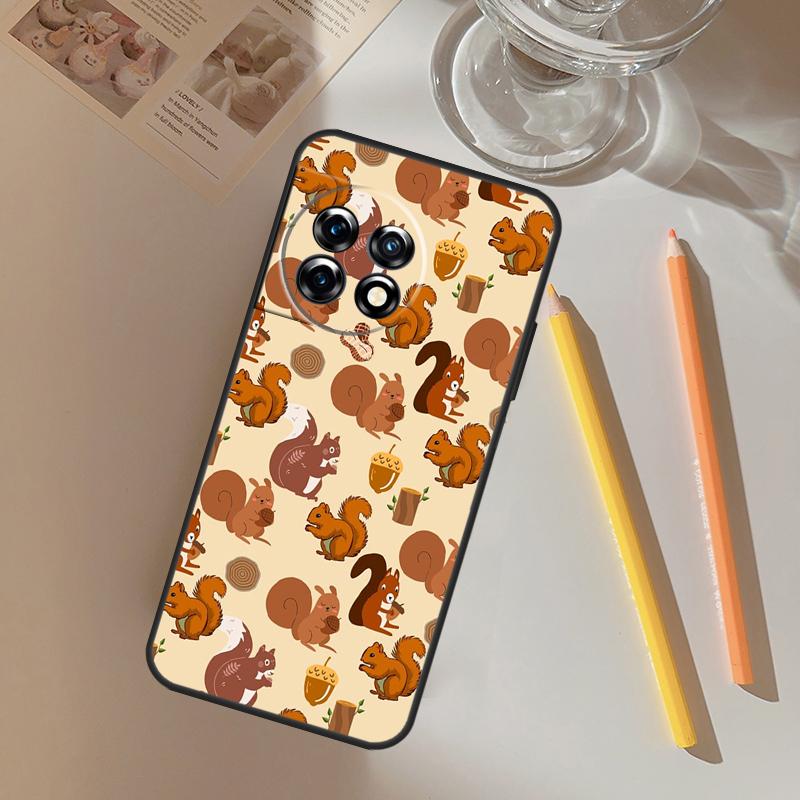 Squirrel Pattern Funda For OnePlus 13 13R 12 R 11 9 10 Pro 8T 9RT 10T OnePlus Nord 4 CE 2 3 Lite N20 N30 Case