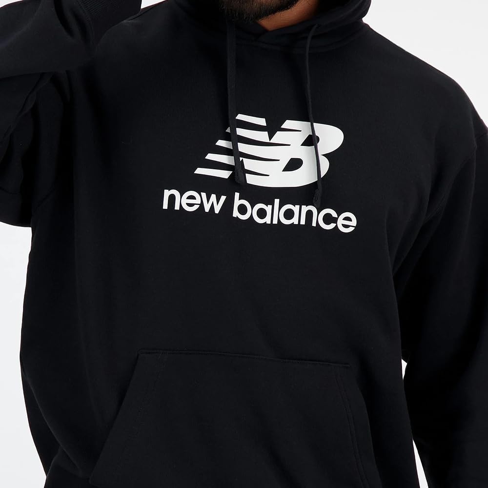 New Balance Stacked Logo Sweatshirt Size L Men's (MT41501) Black,