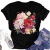 Women's Casual Round Neck Floral Print Short Sleeve T-Shirt Top