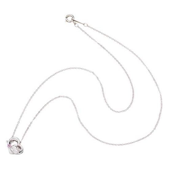 Hello Kitty Heart Necklace Stuffed Animal Gift Box Silver [White Clover] & Women's SAKT-NBOX_N002RD