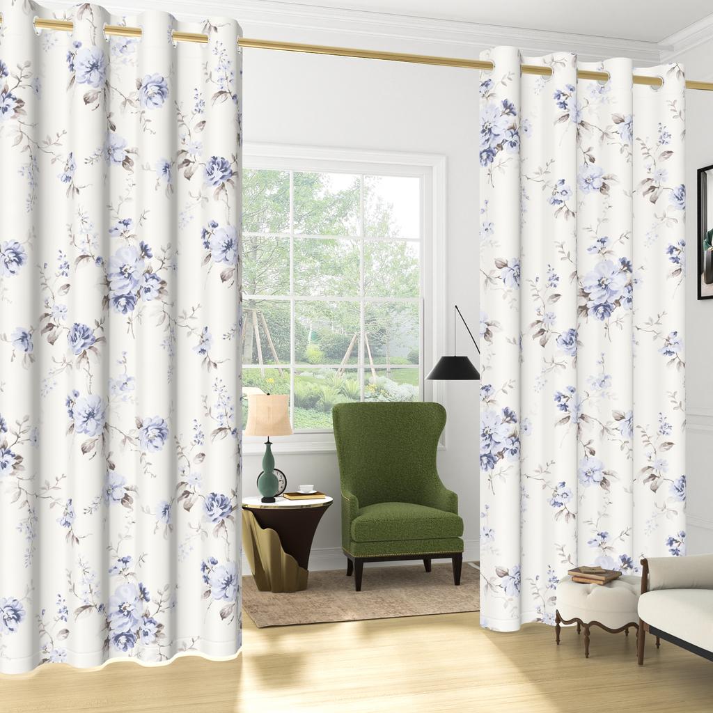 Set Of 2 Bohemian Plant Leaves Curtain Natural Flowers Farmhouse Curtains Living Room Bedroom Kitchen Decor Window Darkening For Great Made Polyester