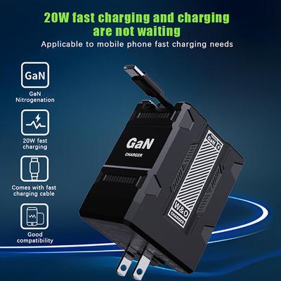 Умное зарядное устройство 2 в 1 с Pd+Usb, Gan-зарядное устройство, совместимое с 20 Вт, выдвижное, с быстрой зарядкой Pd3.0 для 16 15 14