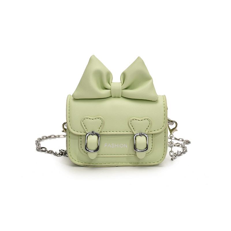 Pattern Letter Bow Solid Color Leather Children Shoulder Chain Shoulder Bag
