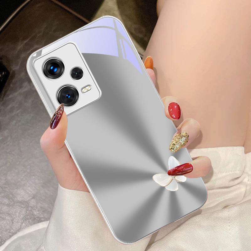 Градиентный Синий Бабочка Для Xiaomi 14 Ultra 13 Lite Redmi Note 13 11 Pro 12 Plus Poco X6 3 Pro F4 6 GT Закаленное Стекло Чехол Для Телефона
