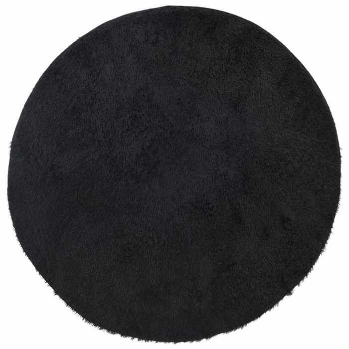 VidaXL Tapis shaggy à poils longs noir 120x120 cm polyester, tapis, tapis de chambre, tapis moderne, tapis de salon, tapis 4102902