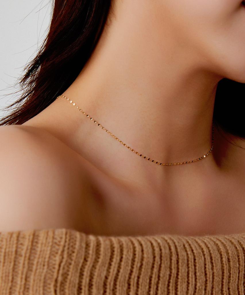 Helene Jewelry 14K 18K Маленькое миндальное плетение Цепочка Ожерелье