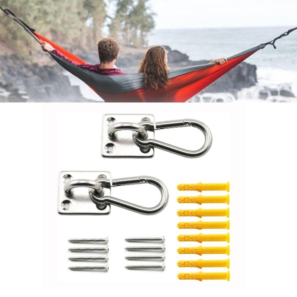 2 Set 125kg Load Capacity M8 Stainless Steel Hook Stainless Steel Hammock Hanging Kit  Porch Swing