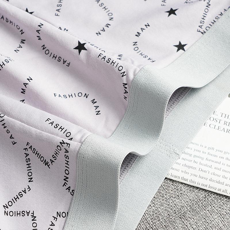 Мужские модные трусы-боксеры с принтом, мягкие, удобные, дышащие, приятные к коже, модное нижнее белье