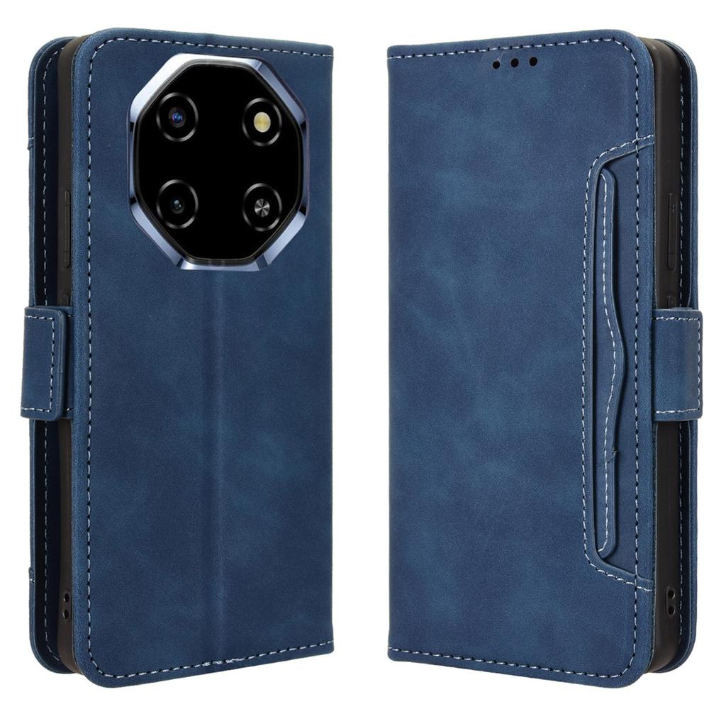 Кожаный чехол-бумажник для Blackview Shark 6 / Oscal Tiger 8 с несколькими отделениями для карт