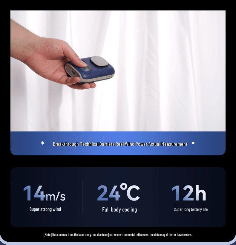 Portable Mini High-Speed Waist Fan with Digital Display for Outdoor Use