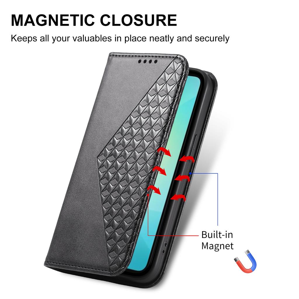 For Samsung Galaxy A07 4G Case Calf Texture PU Leather Wallet Phone Cover with Wrist Strap