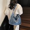 Large Capacity Denim Bag Literary Retro Fashion Student Class Shoulder Messenger Bag Tote Bag