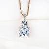 Подвеска из стерлингового серебра 925 пробы из розового золота для женщин, ожерелье из драгоценного камня с нано-голубым топазом, классические ювелирные изделия, аксессуары для помолвки