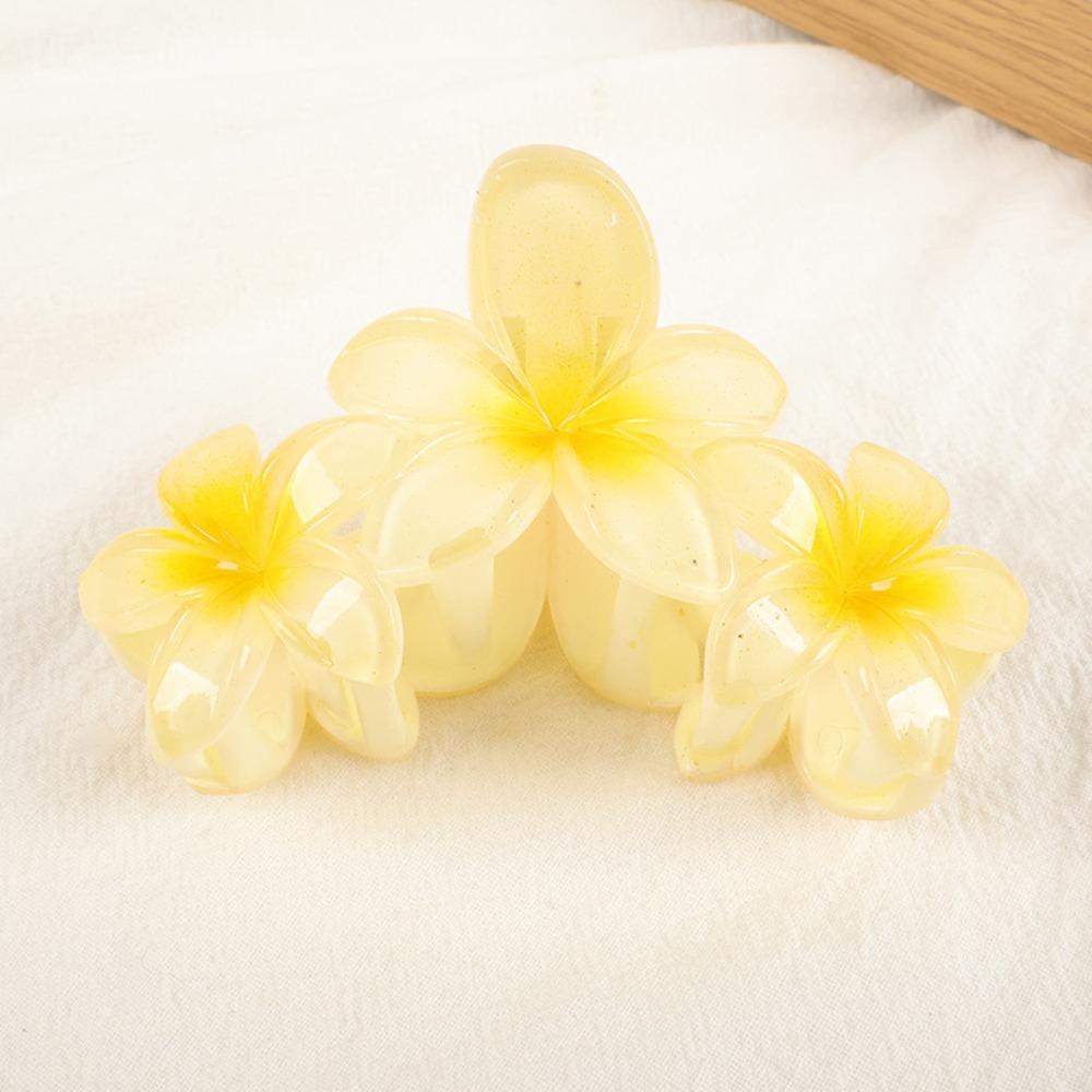 Gradient Design Hair Clip Claws Plumeria Shark Hair Claw Colorful Gradient Flower Clips Girls Gift