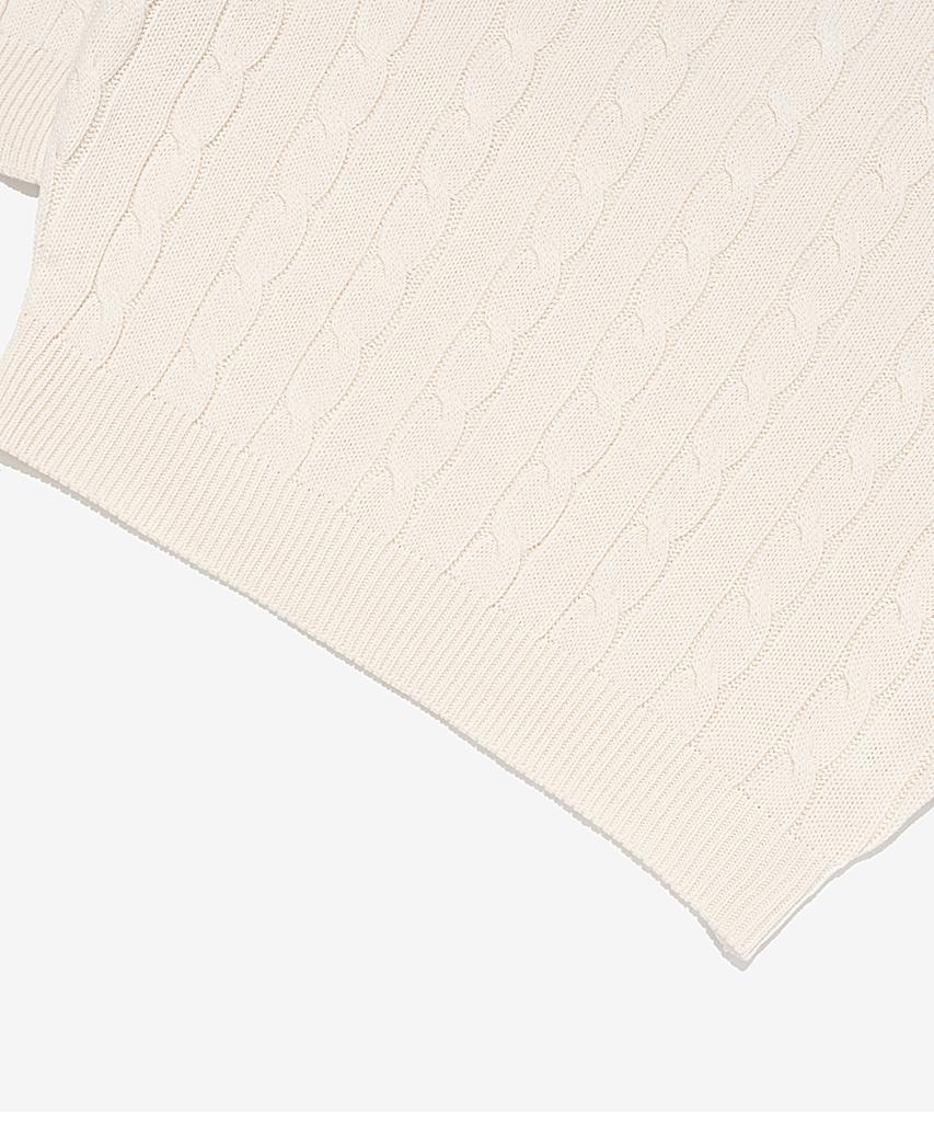 OTHERFITS Cable Henley Neck Overknit (Ivory)