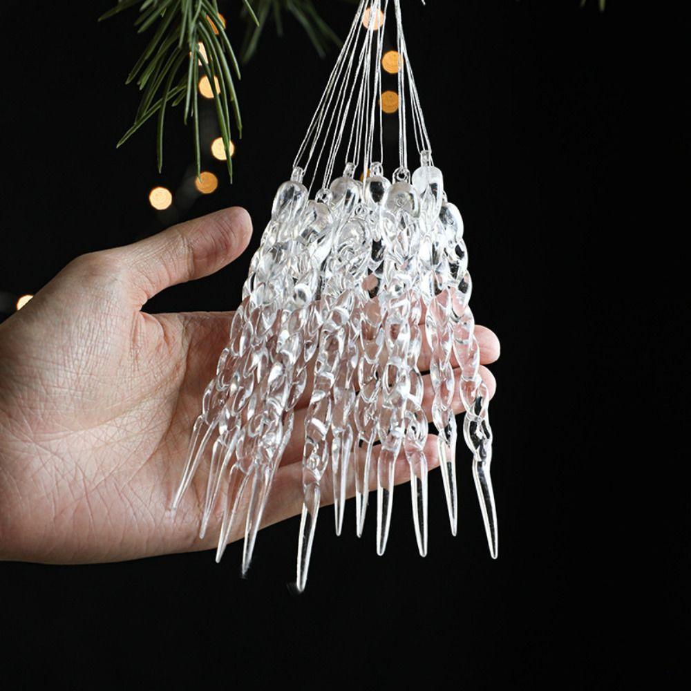 DIY Transparent Icicle Ornaments Exquisite Xmas Tree Ornaments  Merry Christmas Decor