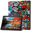 PU Leather Trifold Stand Cover Auto Wake/Sleep Folio Protective Case Hard Shell Stand Cover for All-New  Fire HD 10 Tablet