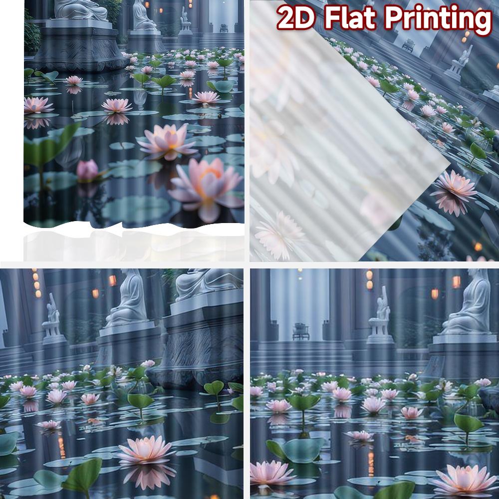 2D плоный Фон для Фотосъемки Популярный Вечеринка Вечеринка Фон Будды и Спокойные Кувшинки 100% Полиэстер Праздник