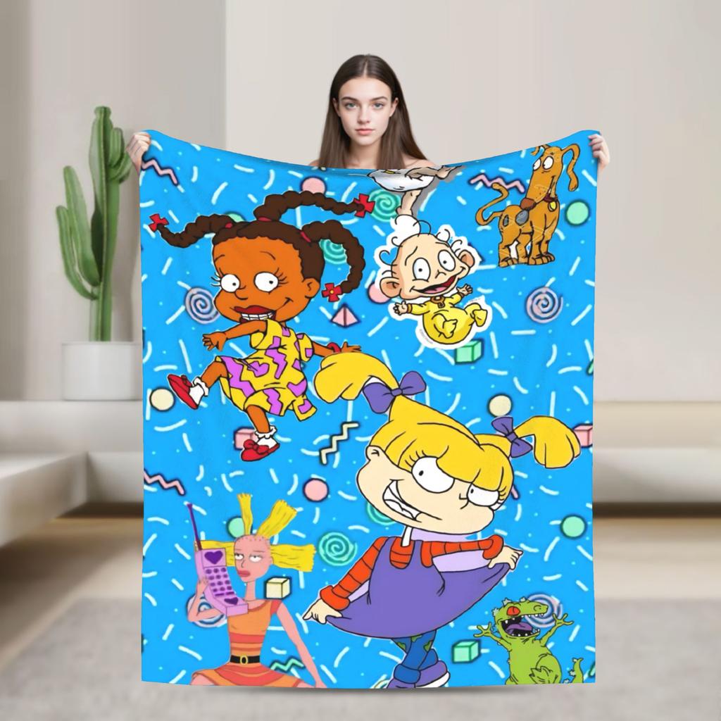 Rugrats Animated Character Blanket Quality Super Warm Bedding Throws Autumn Camping Couch Bed Fluffy Bedspread