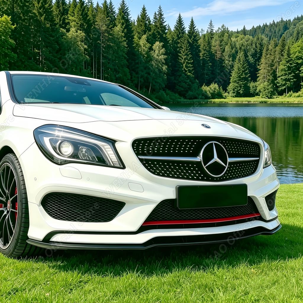 BKS2 Front Bumper Splitter Lip Spoiler Diffuser Guard Body Kit Cover For Mercedes Benz CLA Class C117 CLA200 260 CLA45 AMG 2013-2015
