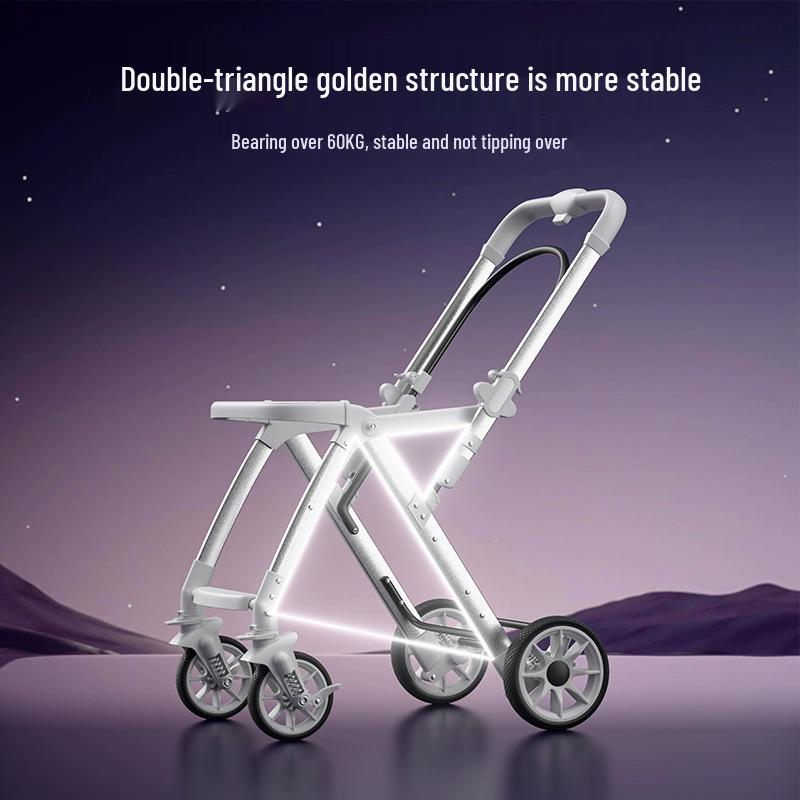 Elevated Baby Stroller: Reclining, Lightweight, Foldable, Two-Way Shock Absorption for Newborns