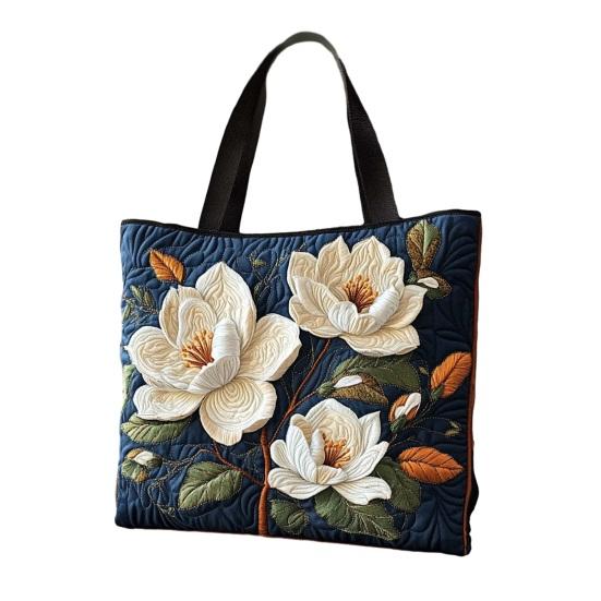 Стеганая сумка-тоут Женская винтажная сумка через плечо Цветы Животные Сумка Цветочный кошелек для поездок на работу Вечеринки Ежедневные поручения