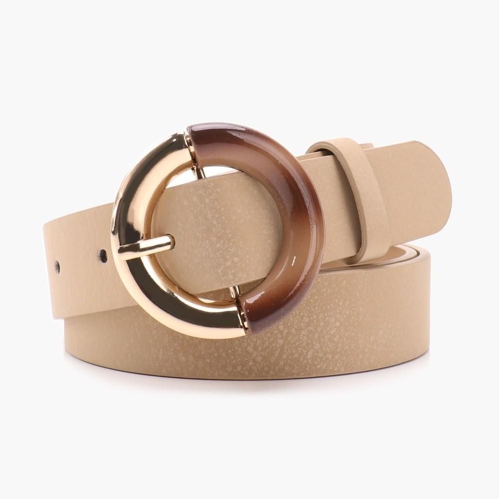 Alloy Metal Buckle Fashion Waist Belt PU Leather Faux Leather Belt Simple Dress Belt For Women