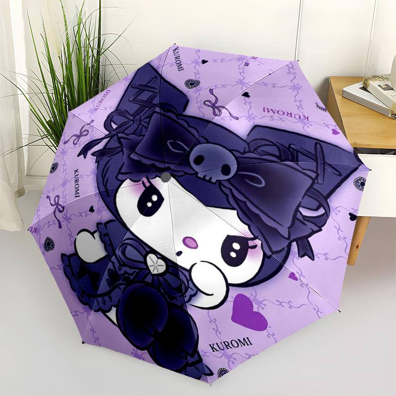 1pc Cute Kuromi Automatic Opening and Closing Folding - A Good Choice for Gifts, Fashionable and Convenient Umbrella With Cute Cartoon Characters, Dur