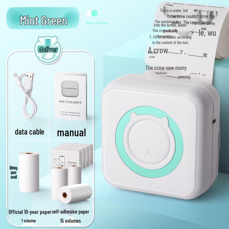Ультра-четкий мини-портативный студенческий принтер: Умный термо-органайзер без чернил