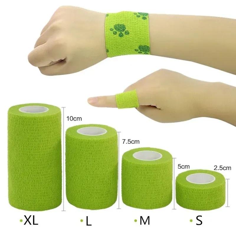 1 Roll Breathable Self-adhesive Bandage Muscle Skin Wound Dressing Patch Tape Finger Joints Wrap First Aid Kit Bandage 2.5-10cm