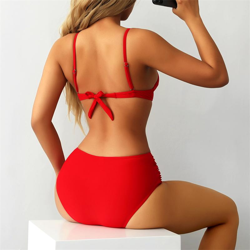 Купальник с высокой талией, женский купальник, пуш-ап, бикини в горошек, купальный костюм, купальный костюм