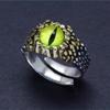 925 Silver Ring Python Eye Snake Eye Demon Eye Ring Opening Adjustable Ring Personality Retro Handmade Ring