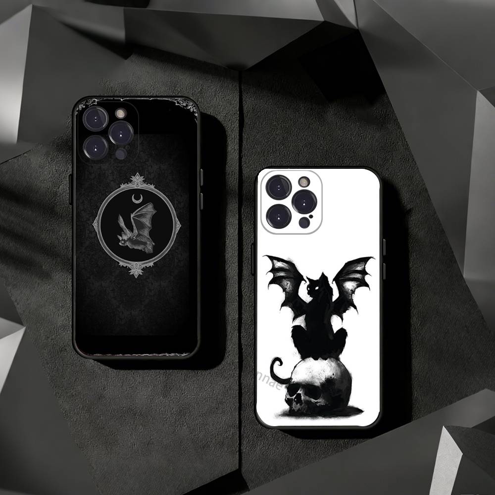 Готический Чехол-Бэтмен для iPhone 17 16 15 14 13 12 11 Pro Xs Max Mini Plus Противоскользящий Ударопрочный Жесткий