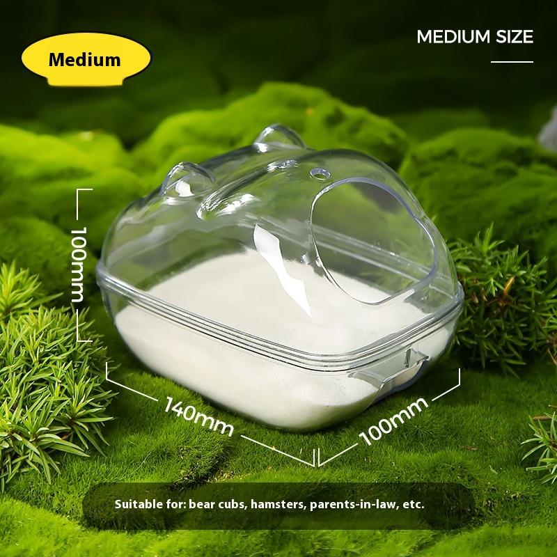 Прозрачная клетка для хомяка Внешняя ванная туалет песочница Легко чистить Большое пространство Съемная ванна Принадлежности для купания маленьких питомцев