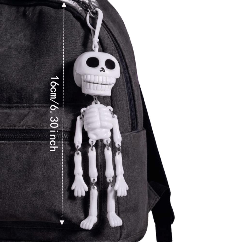 Dolls Halloween Skull Pendant Funny Skeleton Keychains Pull String Skull Head Keyring  Students