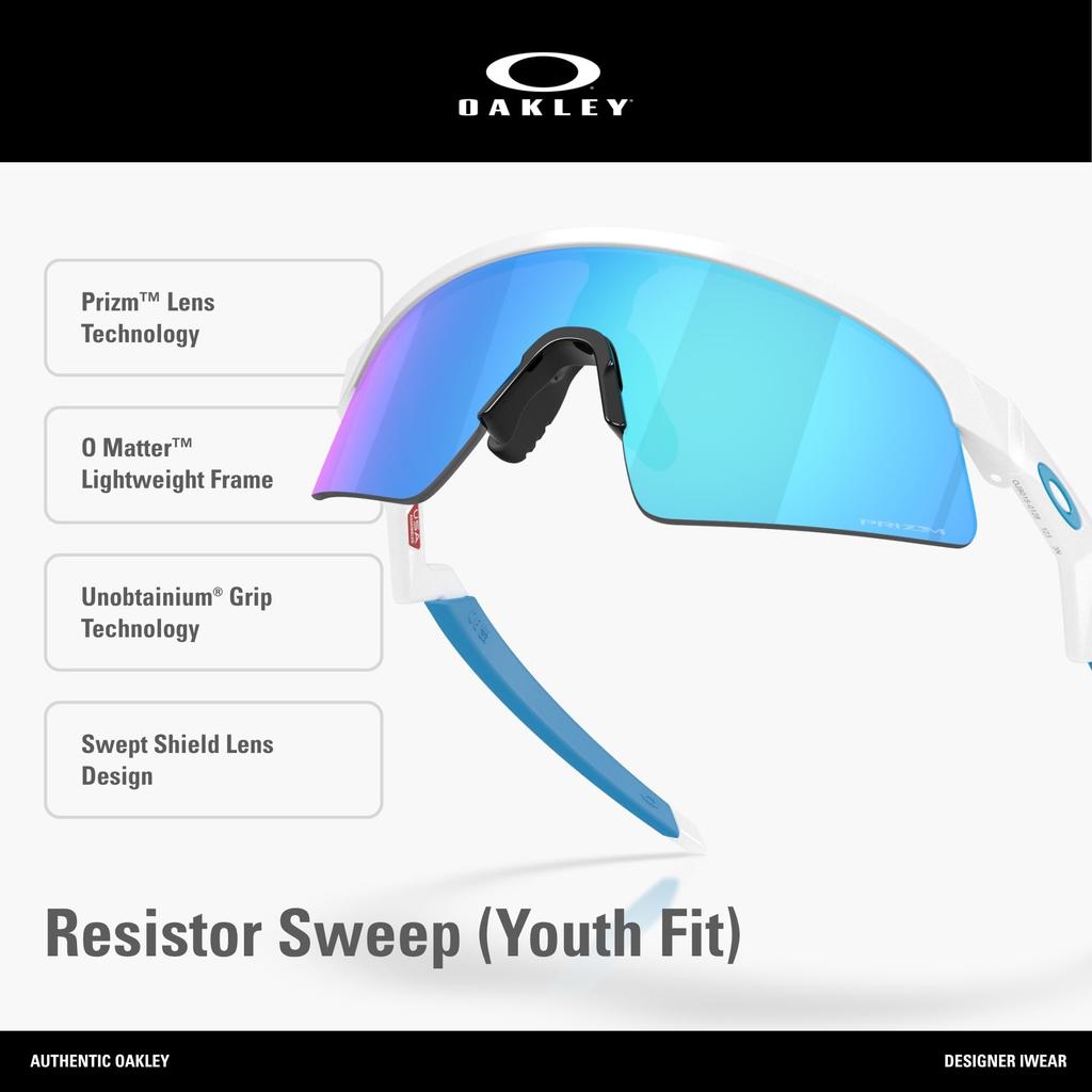 Oakley Солнцезащитные очки RESISTOR SWEEP POLISHED WHITE PRIZM SAPPHIRE YOUTH SUN 0OJ9015 90150128 Поляризационные [Oakley]